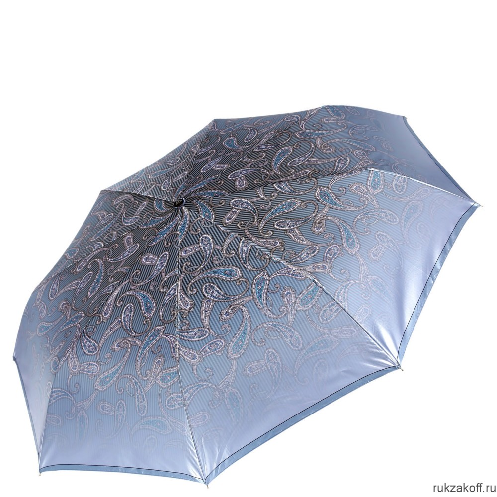 Женский зонт Fabretti S-20107-9 автомат, 3 сложения,сатин голубой