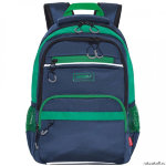 Рюкзак школьный Grizzly RB-054-5 Синий/Зелёный