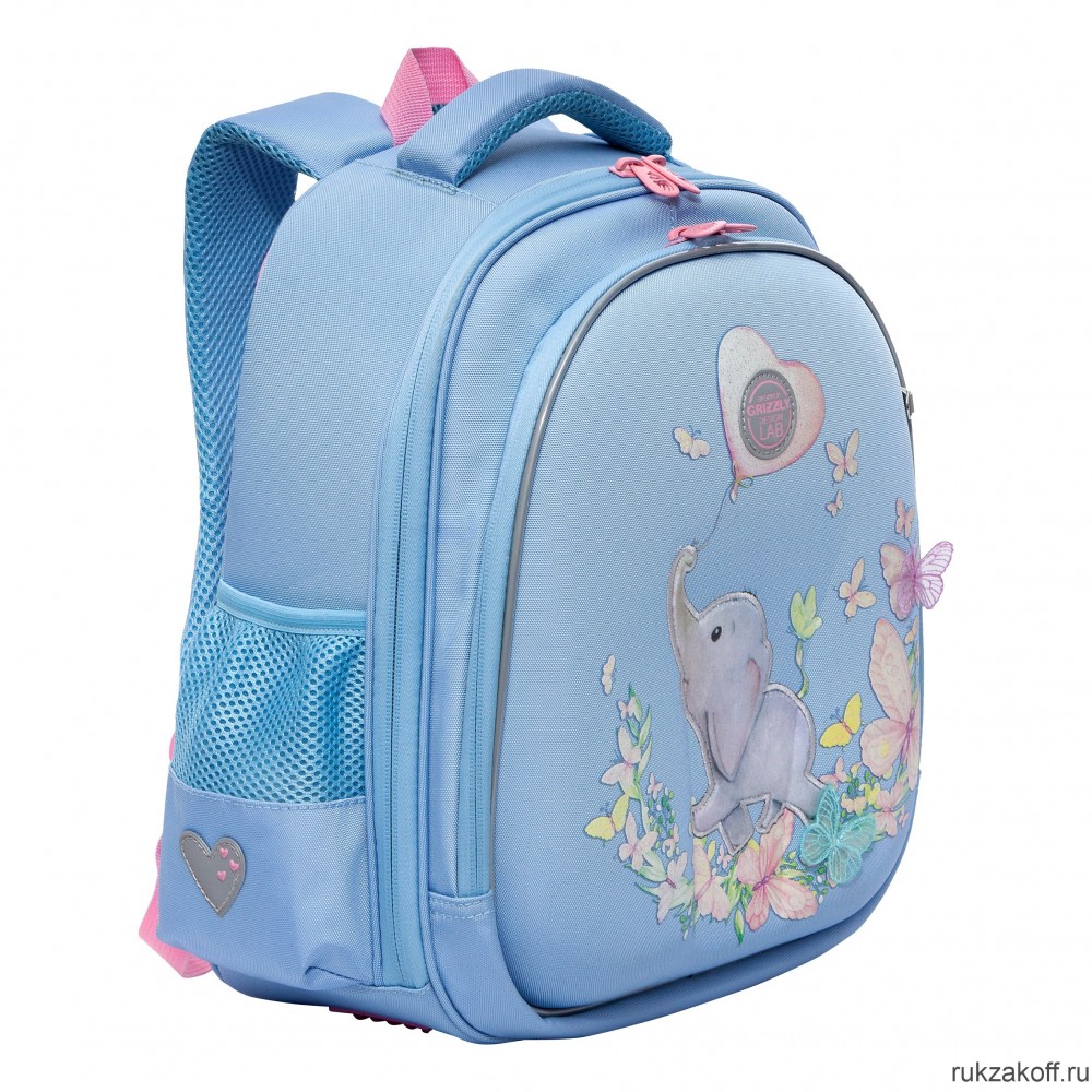 Рюкзак школьный GRIZZLY RAz-286-3 голубой