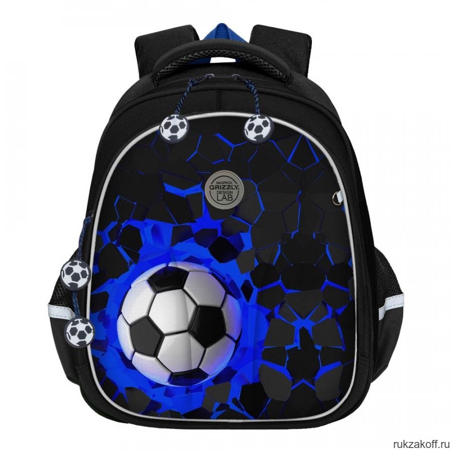 Рюкзак школьный Grizzly RAz-187-1 черный - синий