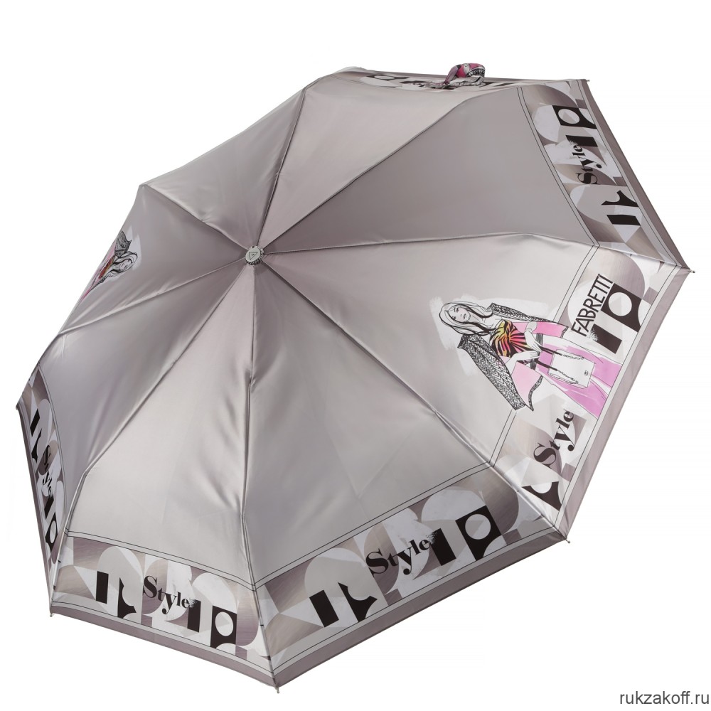 Женский зонт Fabretti UFLS0039-5 облегченный,  автомат, 3 сложения, сатин розовый