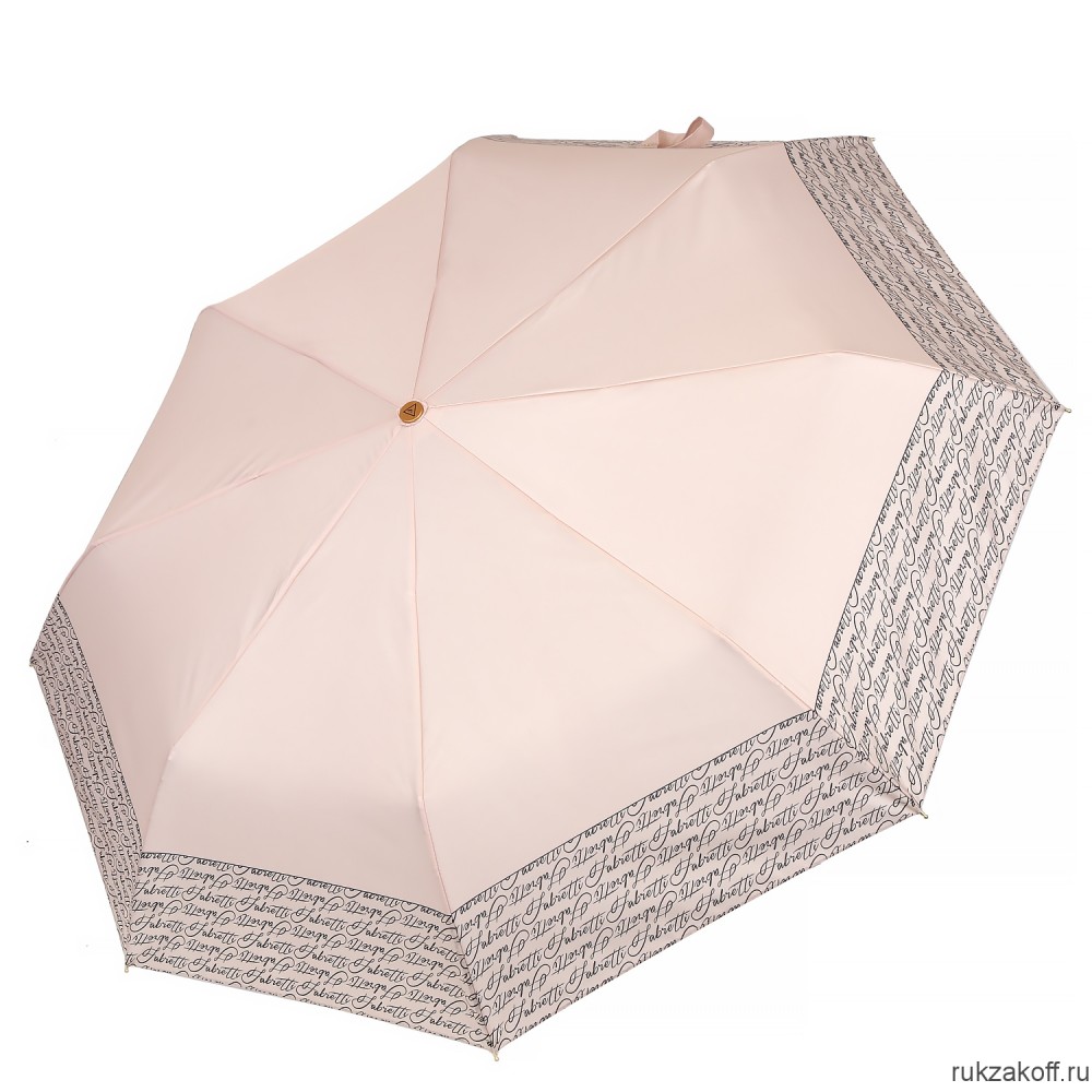 Женский зонт Fabretti L-20276-13 облегченный автомат, 3 сложения, эпонж бежевый