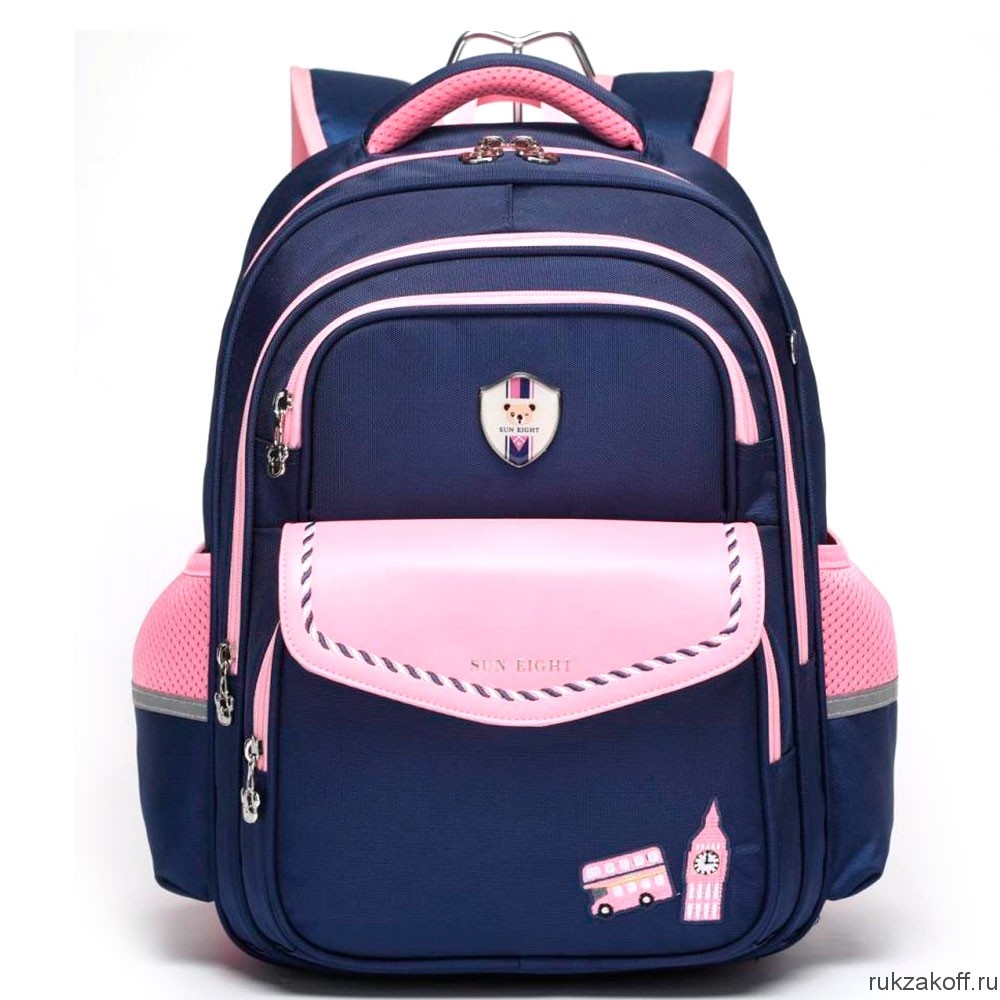 Рюкзак школьный Sun eight SE-2872 темно-синий/розовый