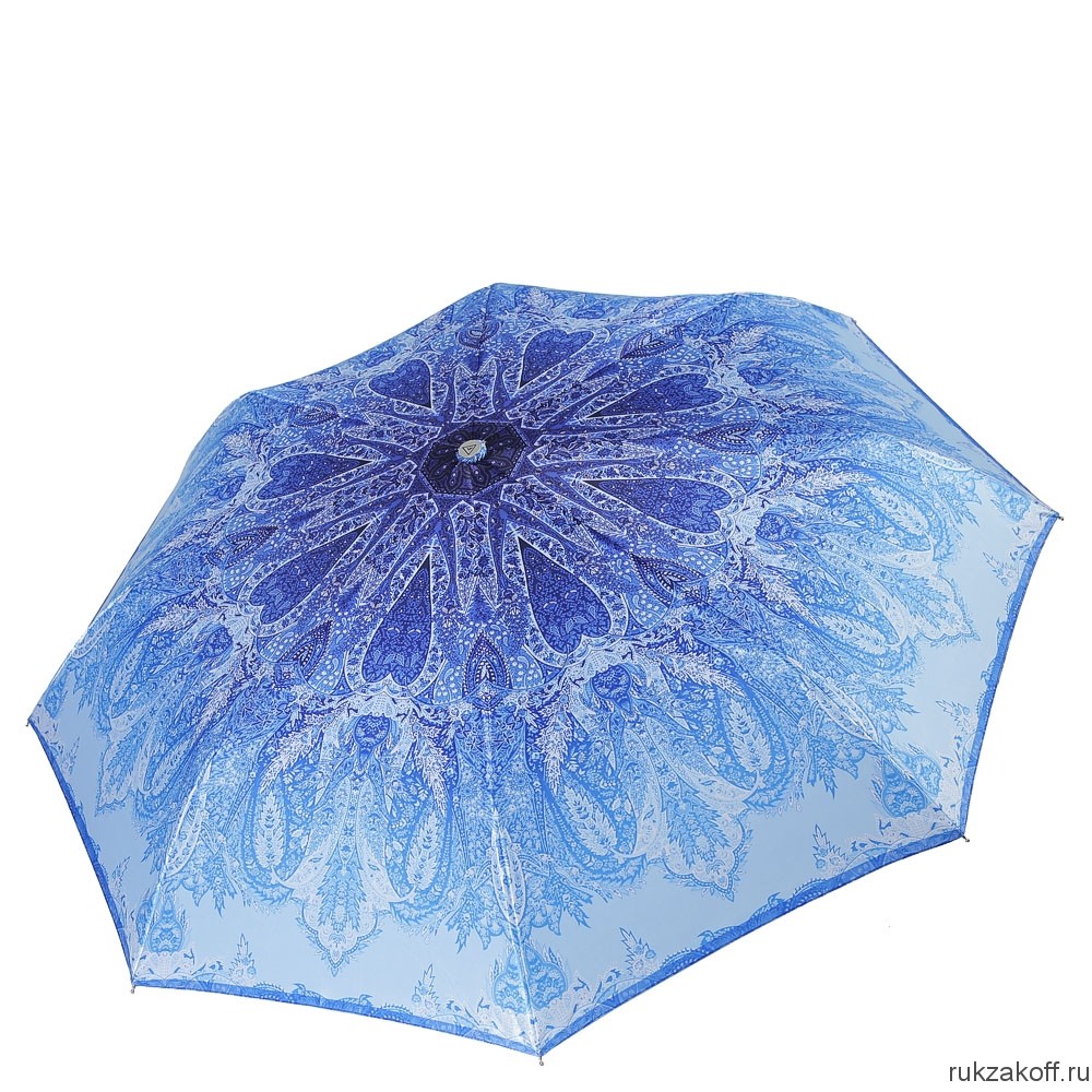 Женский зонт Fabretti L-18106-3 облегченный суперавтомат, 3 сложения, сатин голубой