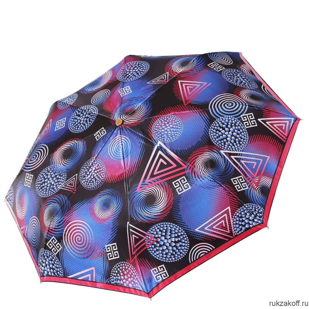 Женский зонт Fabretti L-20146-4 облегченный суперавтомат, 3 сложения,cатин красный