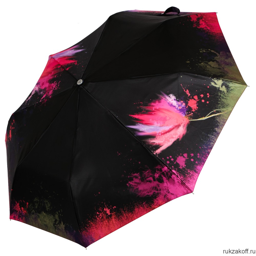 Женский зонт Fabretti UFLS0003-5 облегченный,  автомат, 3 сложения, сатин розовый