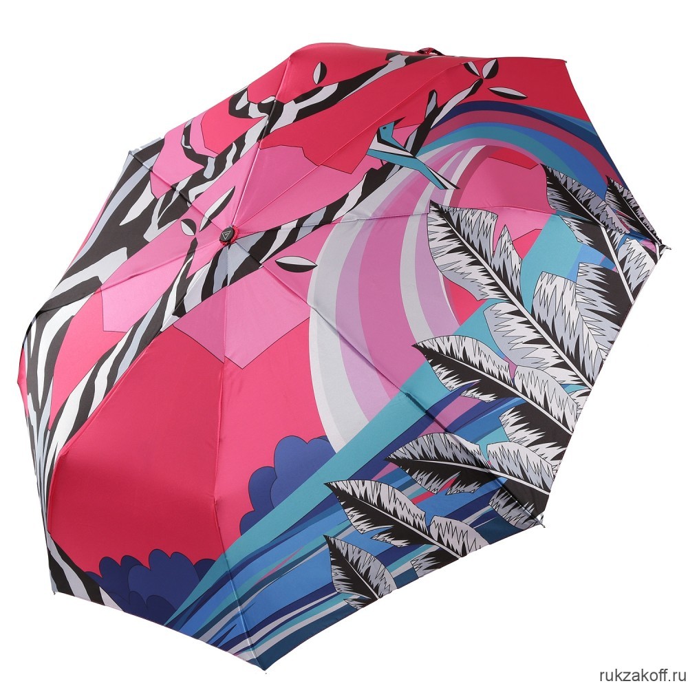 Женский зонт Fabretti UFS0043-5 автомат, 3 сложения, сатин розовый