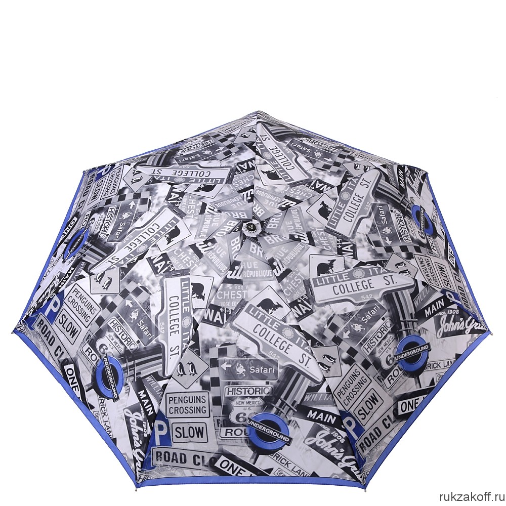 Женский зонт Fabretti P-20148-8 мини суперавтомат, 3 сложения,эпонж синий