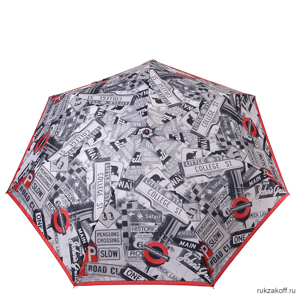 Женский зонт Fabretti P-20149-4 мини суперавтомат, 3 сложения,эпонж красный