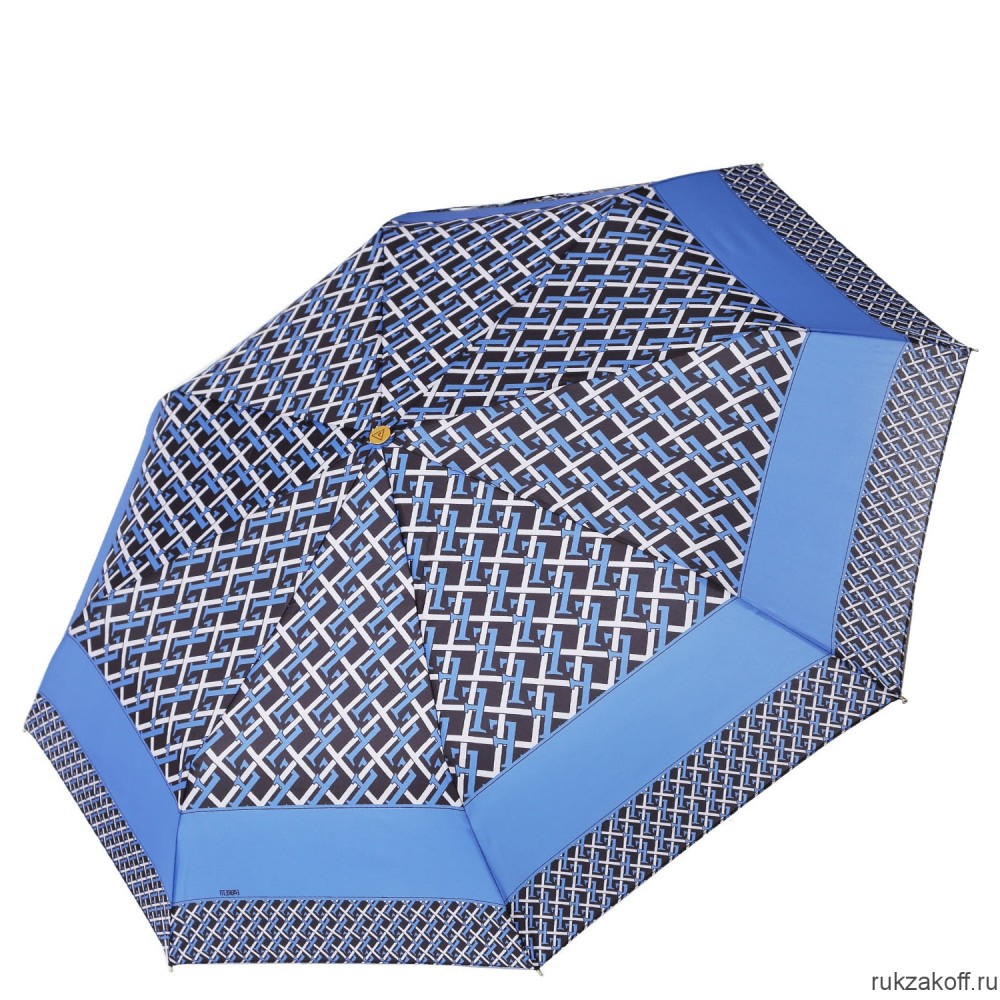 Женский зонт Fabretti L-20155-8 облегченный суперавтомат, 3 сложения,эпонж синий