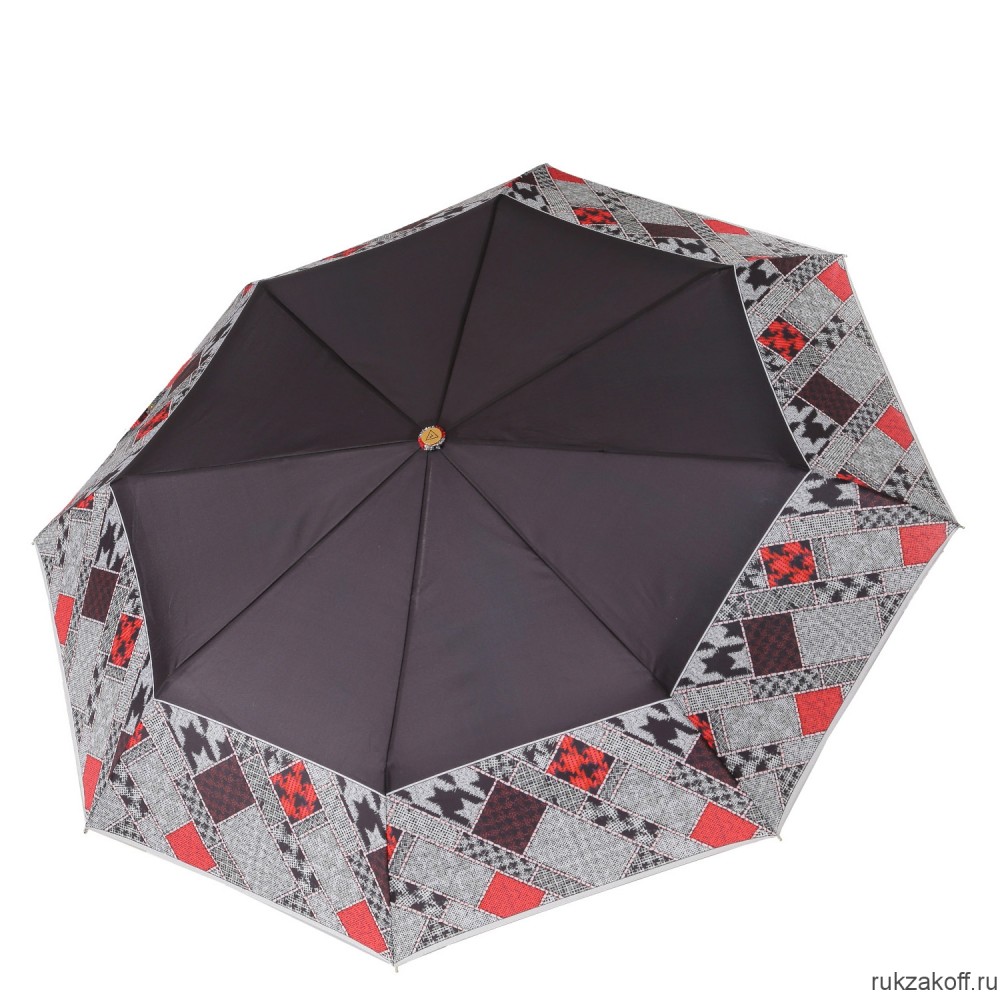 Женский зонт Fabretti L-20158-2 облегченный суперавтомат, 3 сложения,эпонж черный