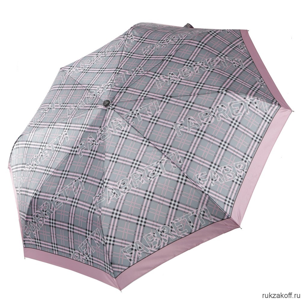 Женский зонт Fabretti UFS0044-25 автомат, 3 сложения, сатин серо-розовый