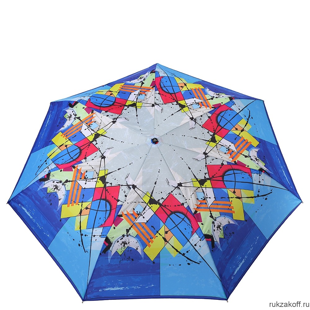 Женский зонт Fabretti P-20156-8 мини суперавтомат, 3 сложения,эпонж синий
