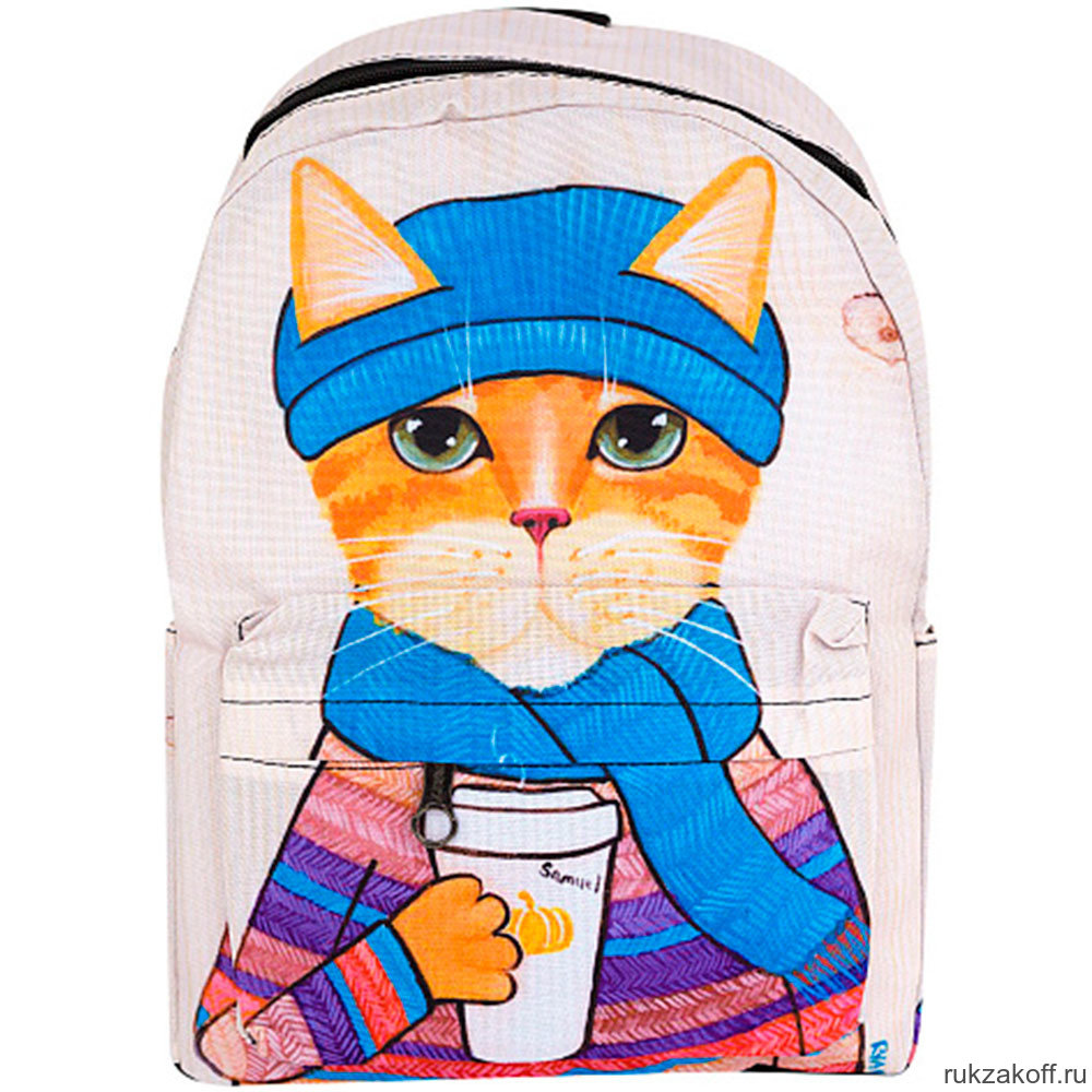Рюкзак "Уютный кот" (белый)