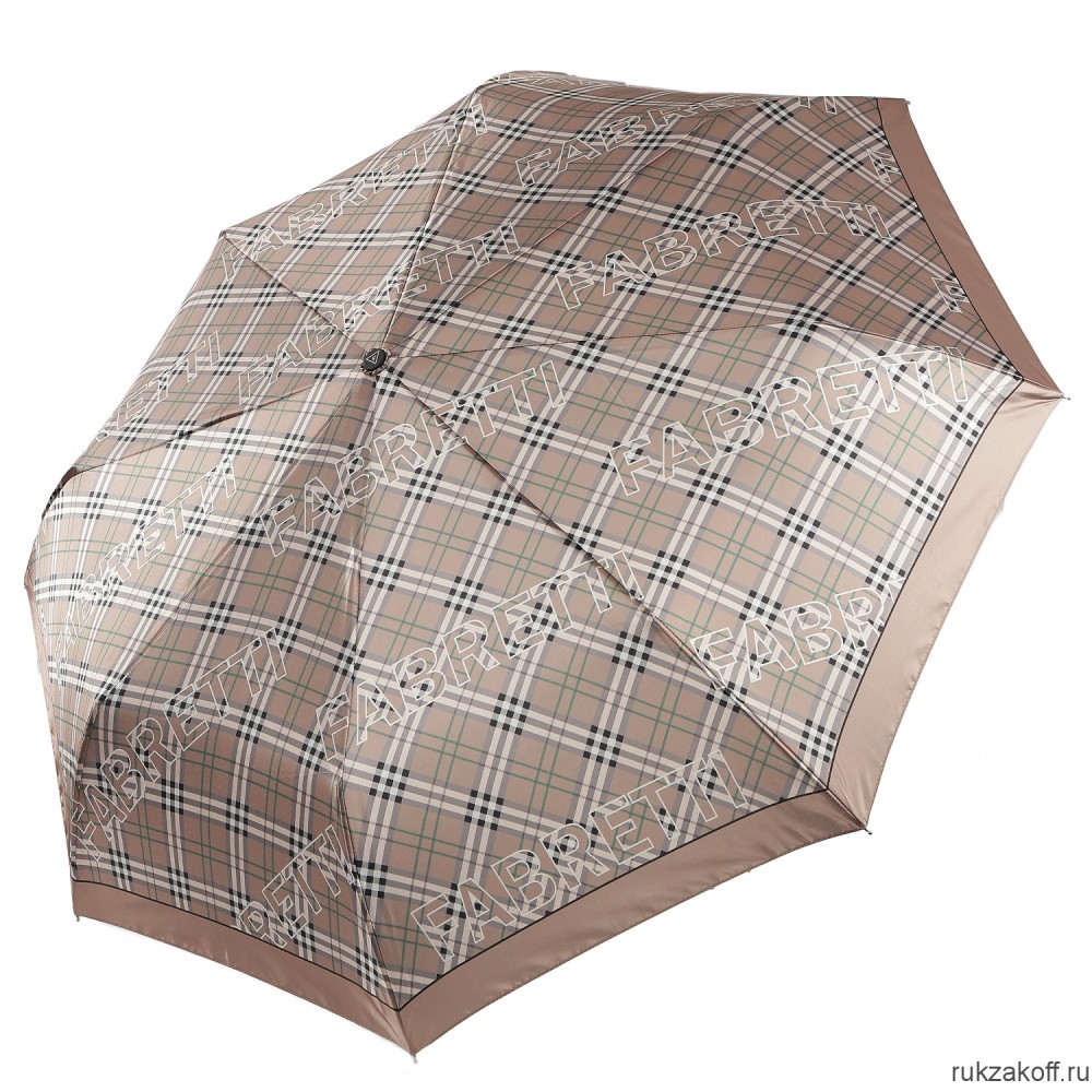Женский зонт Fabretti UFS0044-12 автомат, 3 сложения, сатин коричневый
