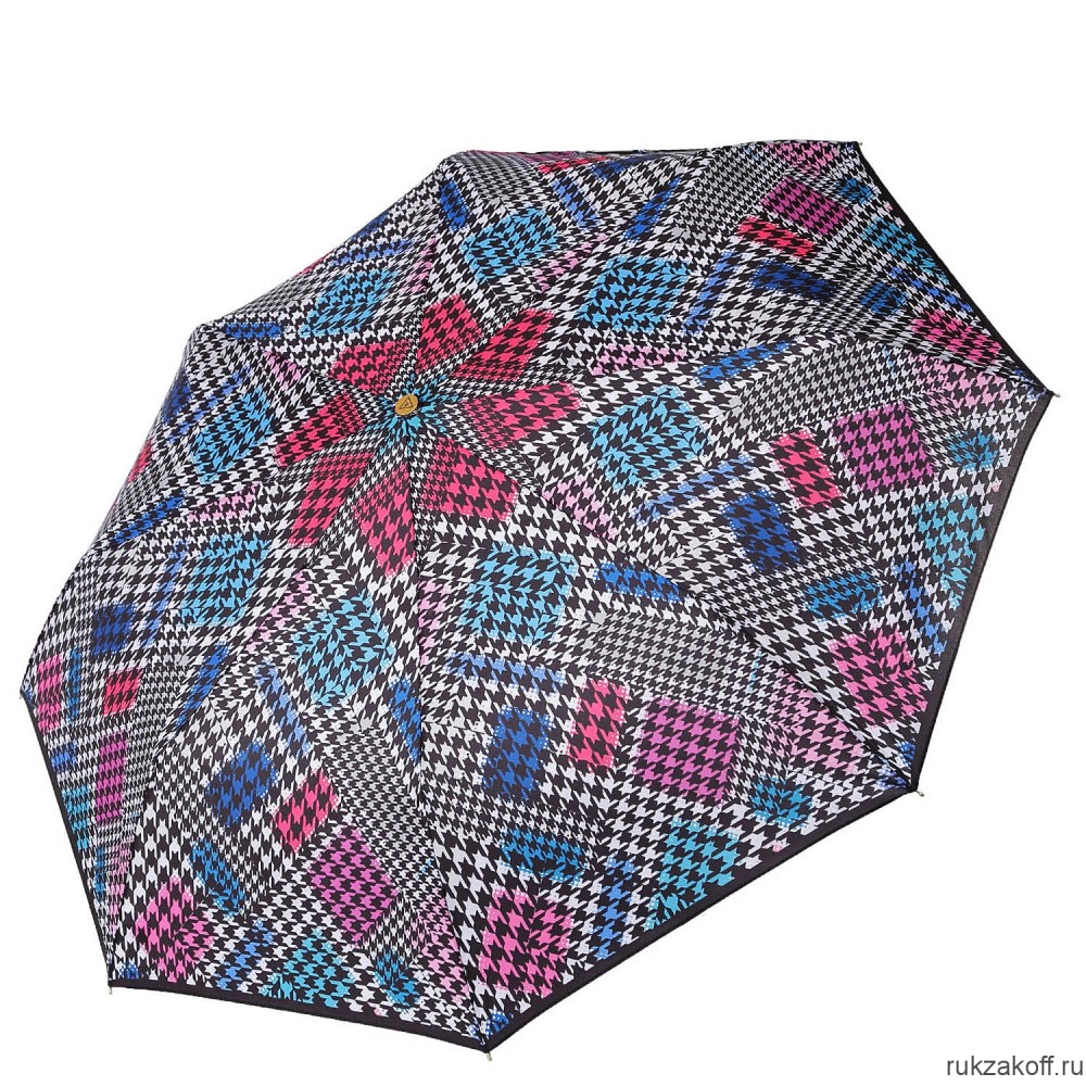 Женский зонт Fabretti L-20161-8 облегченный суперавтомат, 3 сложения,эпонж синий