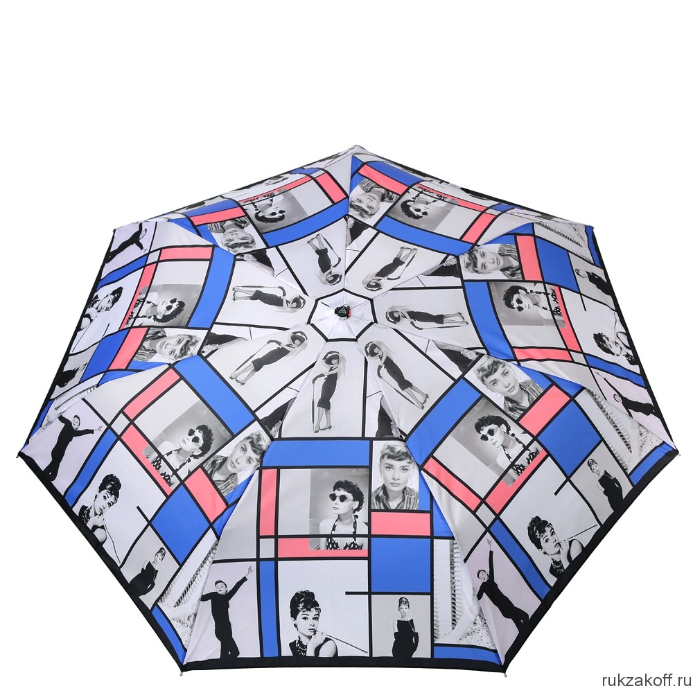 Женский зонт Fabretti P-20176-8 мини суперавтомат, 3 сложения,эпонж синий