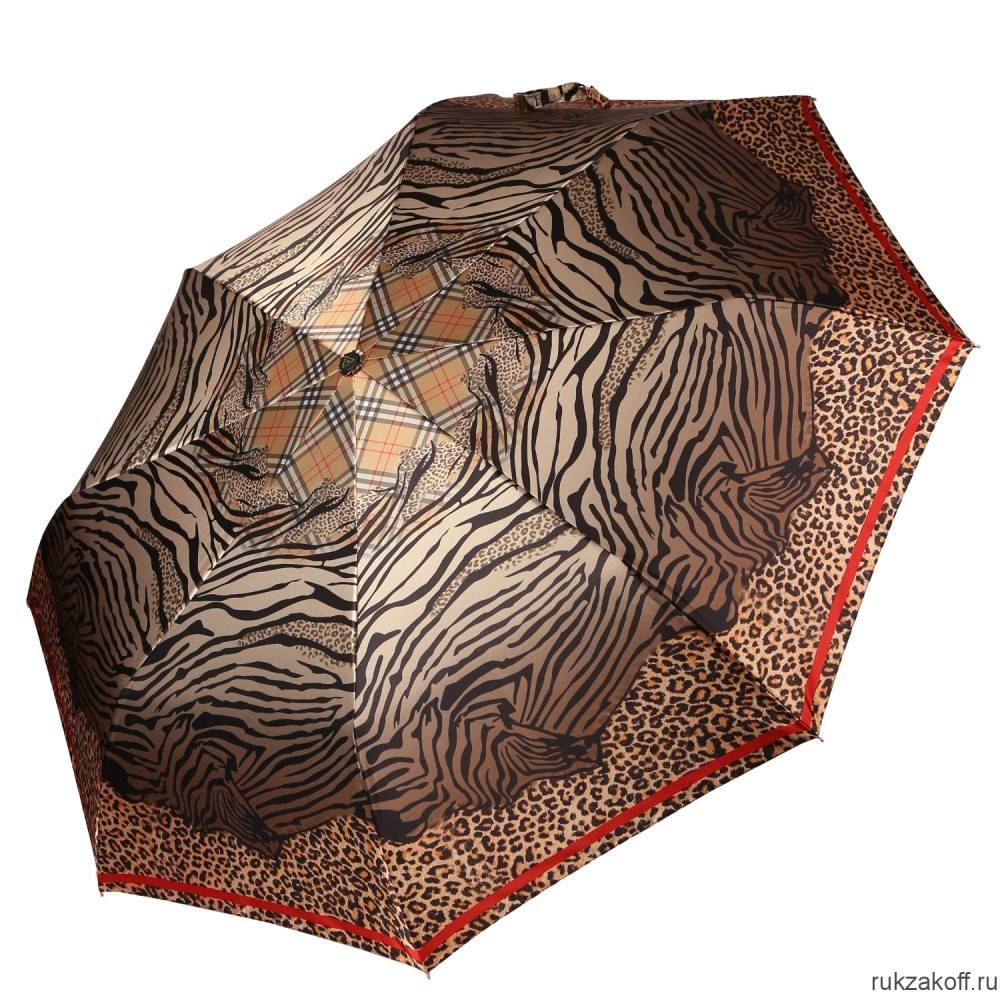 Женский зонт Fabretti UFS0033-13 автомат, 3 сложения, сатин бежевый