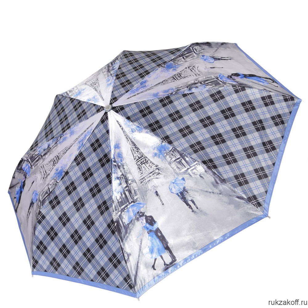 Женский зонт Fabretti L-20130-10 облегченный суперавтомат, 3 сложения,cатин фиолетовый
