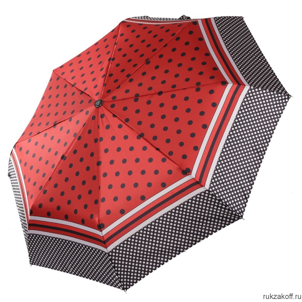 Женский зонт Fabretti UFS0046-4 автомат, 3 сложения, сатин красный