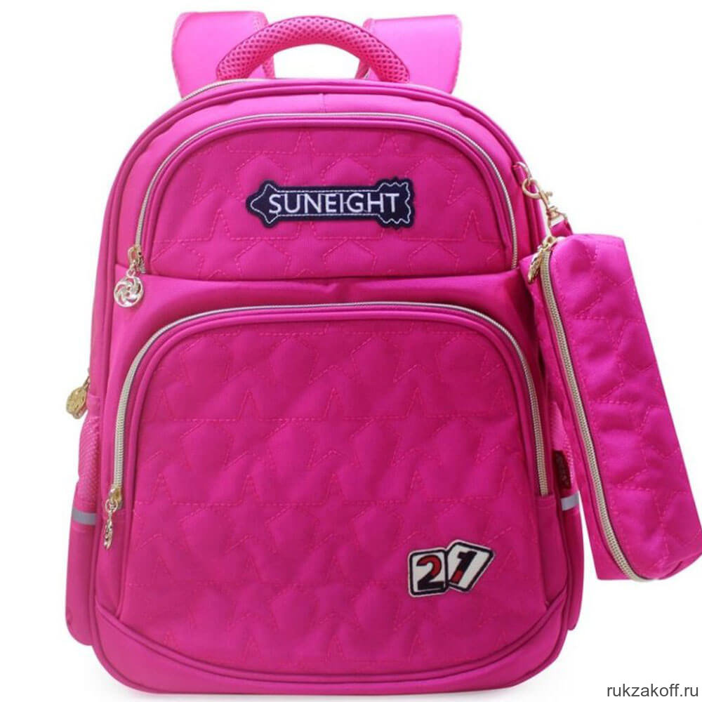 Рюкзак школьный в комплекте с пеналом Sun eight SE-2504 Розовый