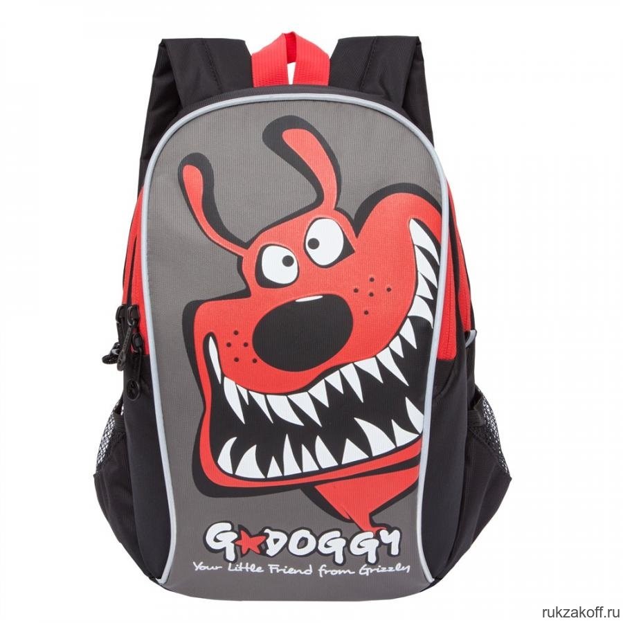 Рюкзак детский Grizzly RK-079-3 Чёрный/Красный