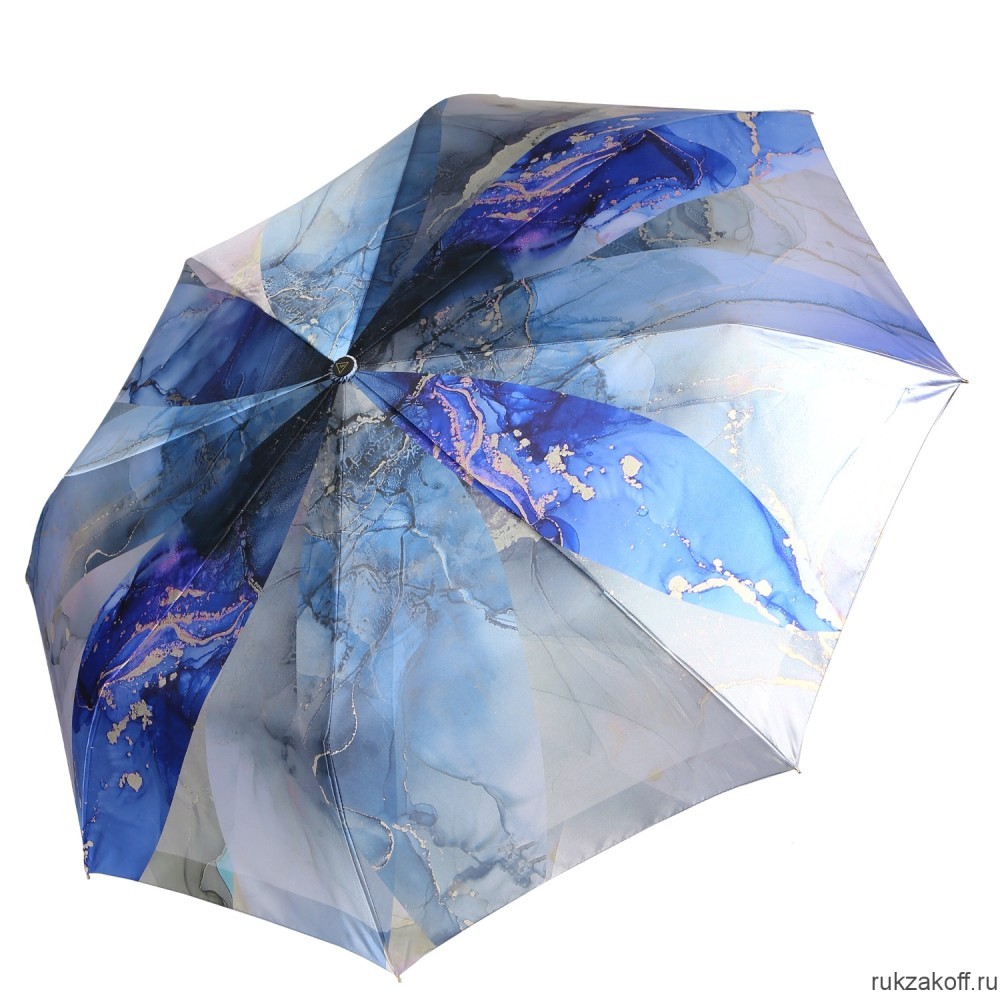 Женский зонт Fabretti UFS0041-8 автомат, 3 сложения, сатин синий