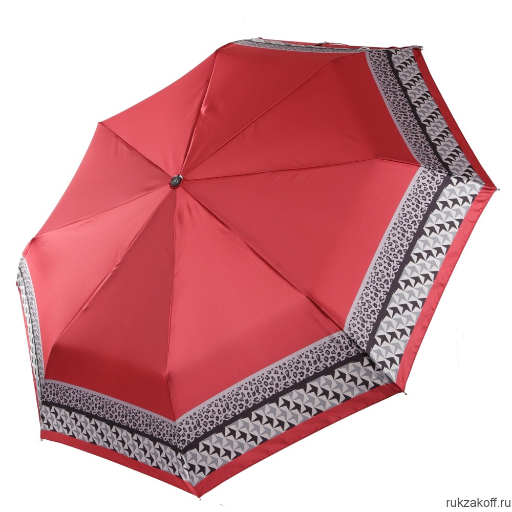Женский зонт Fabretti UFS0053-4 автомат, 3 сложения,  сатин красный