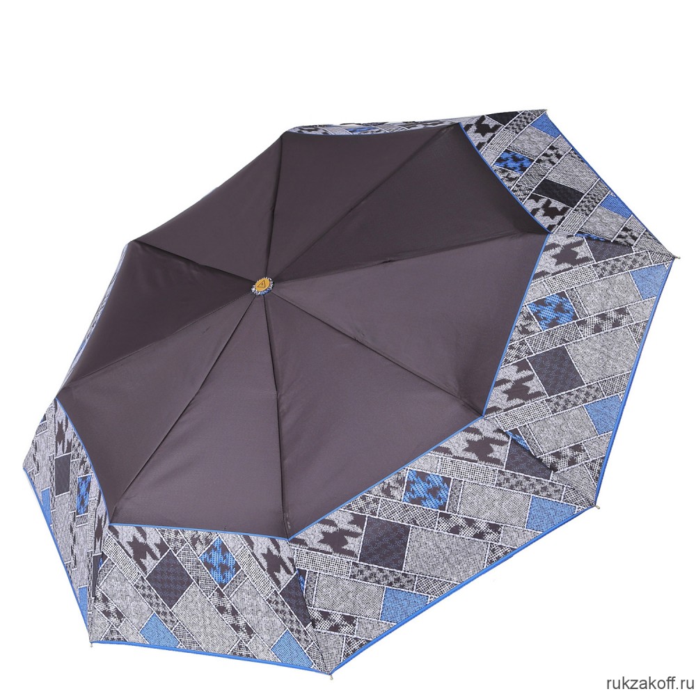 Женский зонт Fabretti L-20159-2 облегченный суперавтомат, 3 сложения,эпонж черный