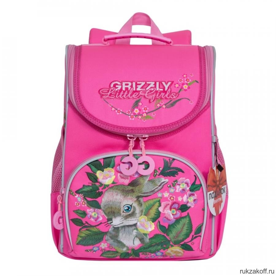 Рюкзак школьный с мешком Grizzly RA-973-3 Розовый
