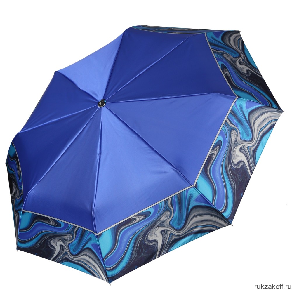 Женский зонт Fabretti UFS0047-8 автомат, 3 сложения, сатин синий