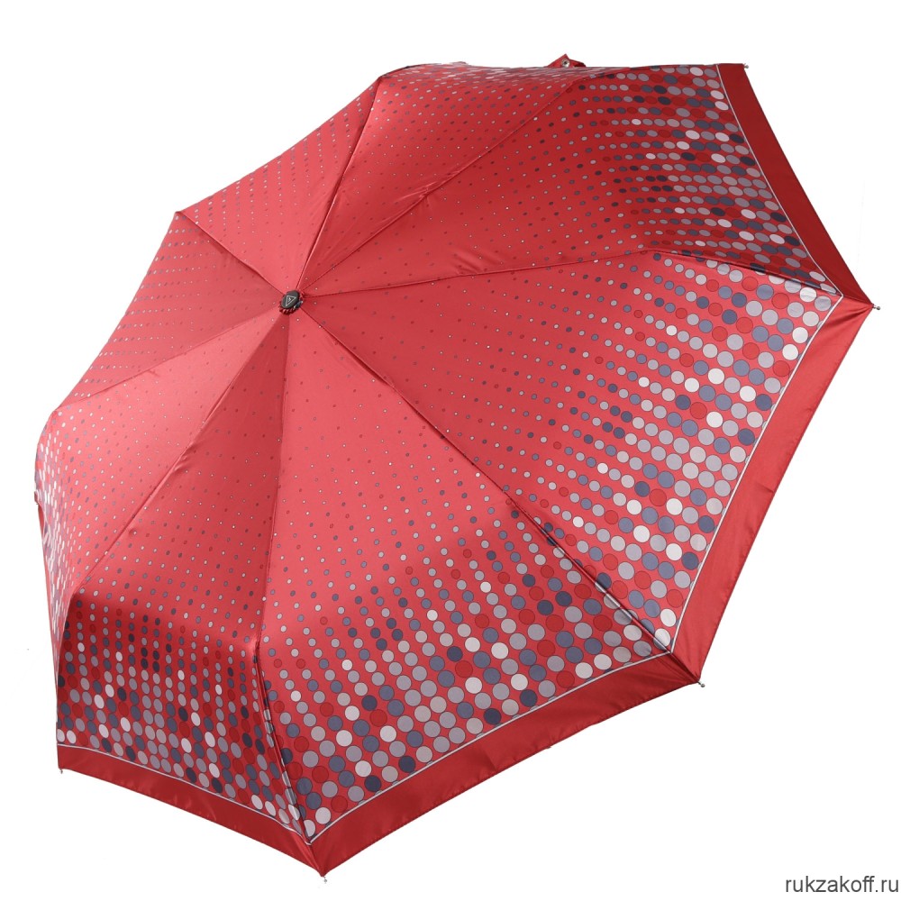 Женский зонт Fabretti UFS0056-4 автомат, 3 сложения, сатин красный