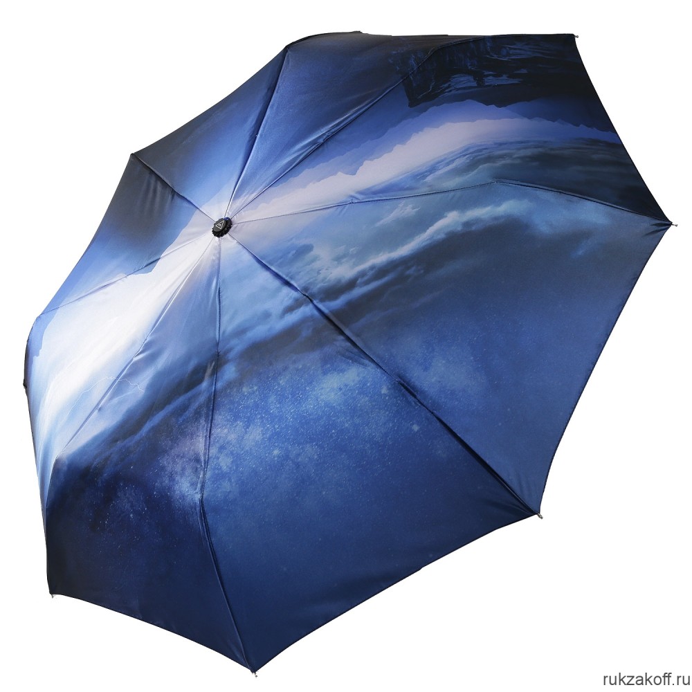 Женский зонт Fabretti UFS0057-8 автомат, 3 сложения,  сатин синий
