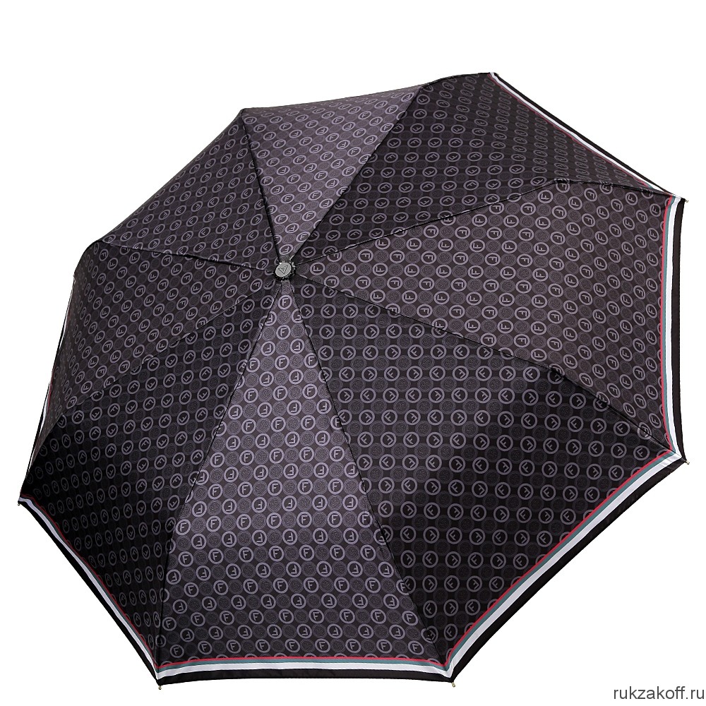Женский зонт Fabretti L-20195-2 облегченный автомат, 3 сложения,cатин черный