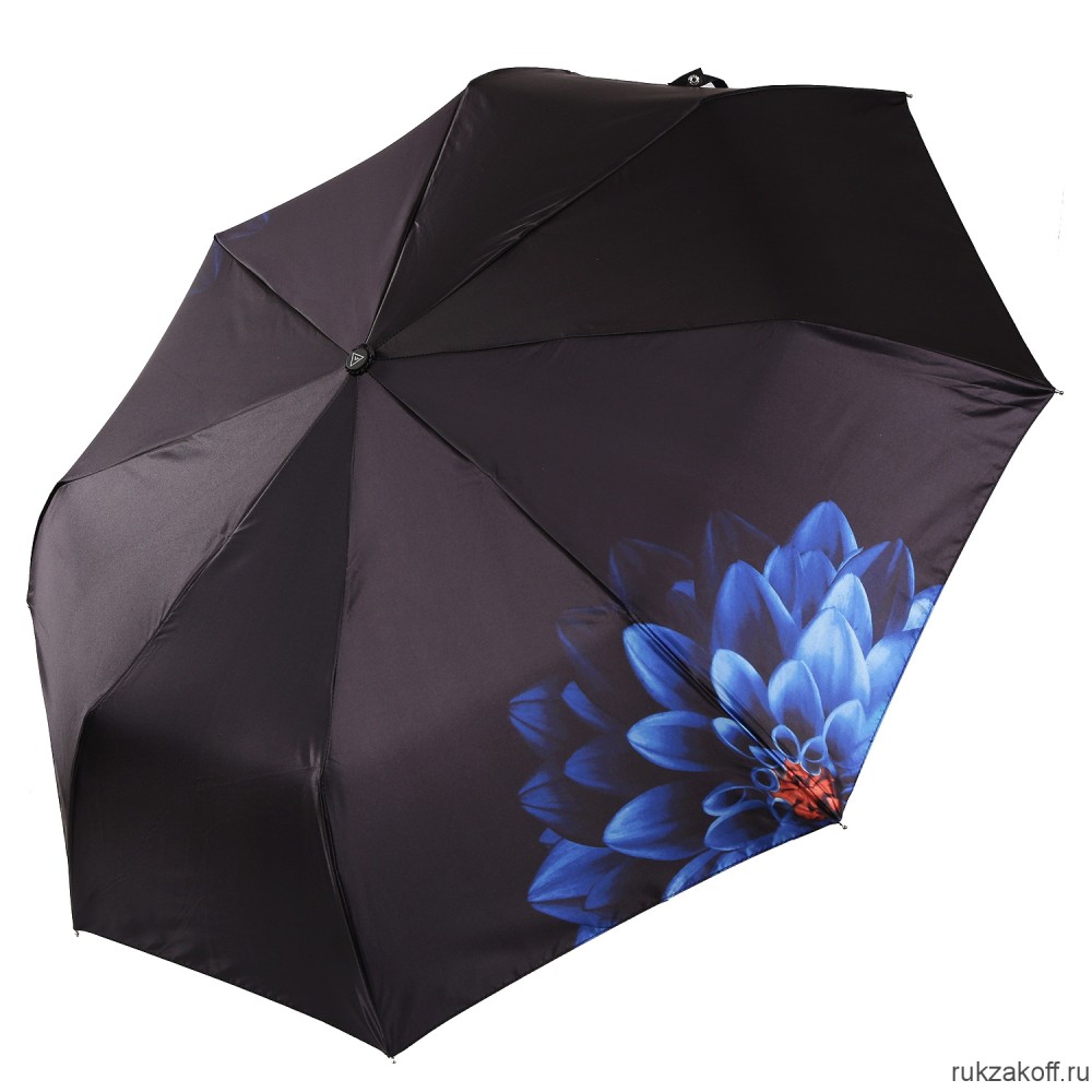 Женский зонт Fabretti UFS0058-2 автомат, 3 сложения,  сатин черный