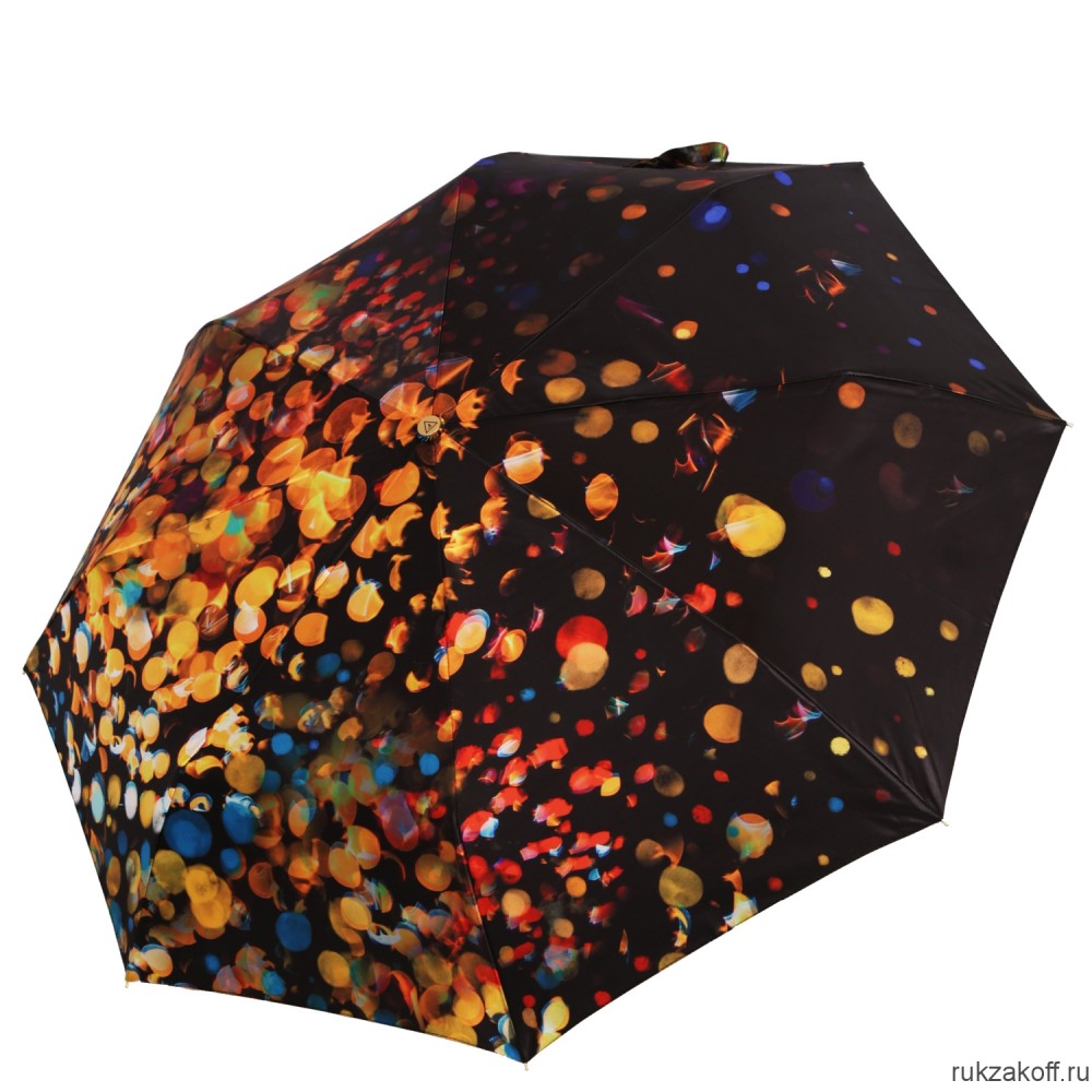 Женский зонт Fabretti UFLS0005-6 облегченный автомат, 3 сложения, сатин оранжевый
