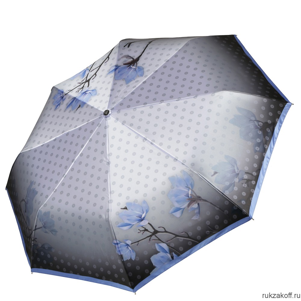 Женский зонт Fabretti S-20222-3 автомат, 3 сложения, сатин серый