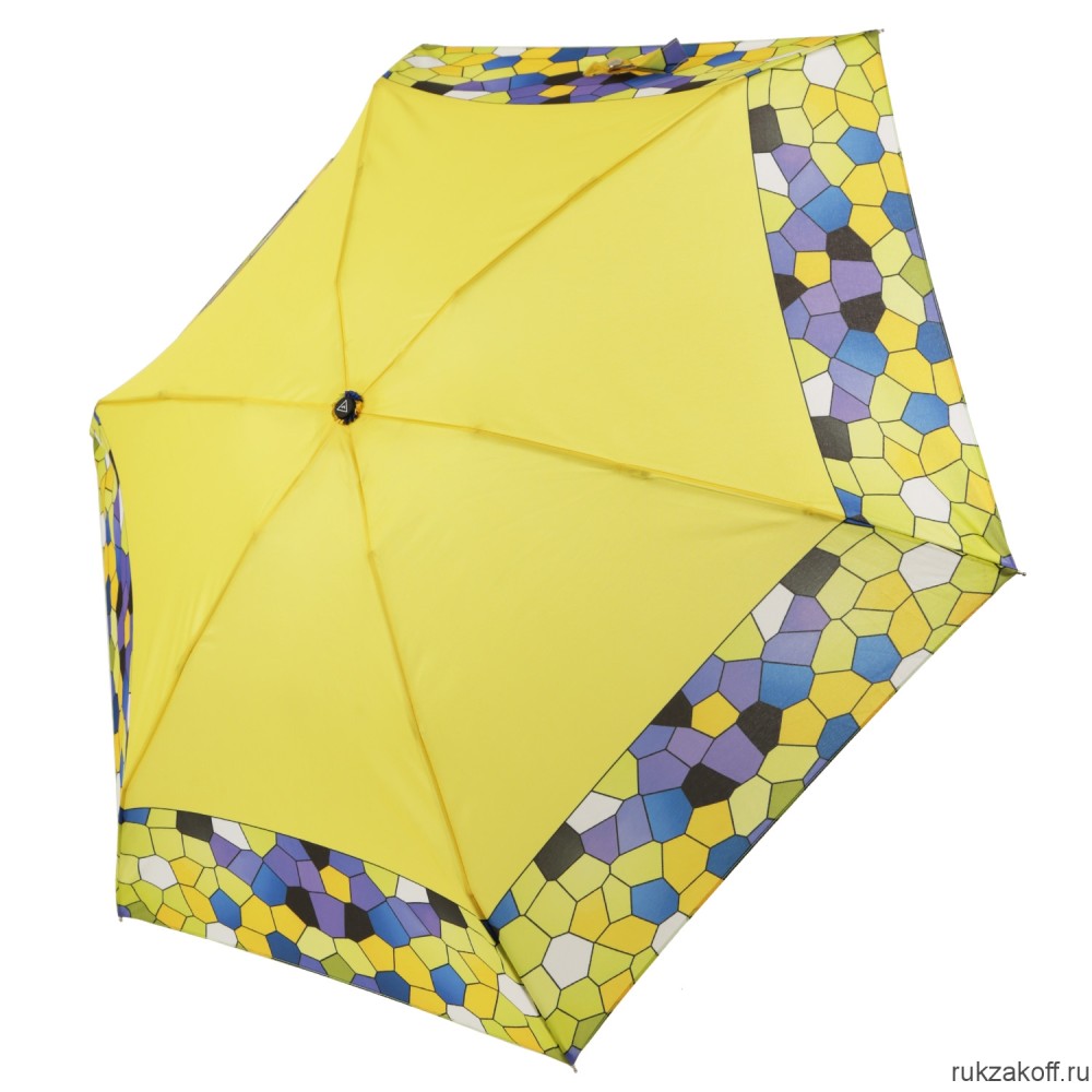 Женский зонт Fabretti UFZ0001-7 механический, 5 сложений, эпонж желтый
