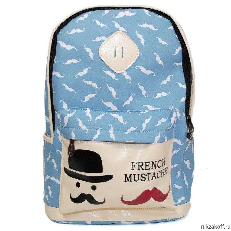 Рюкзак с усами French Mustaches (голубой)