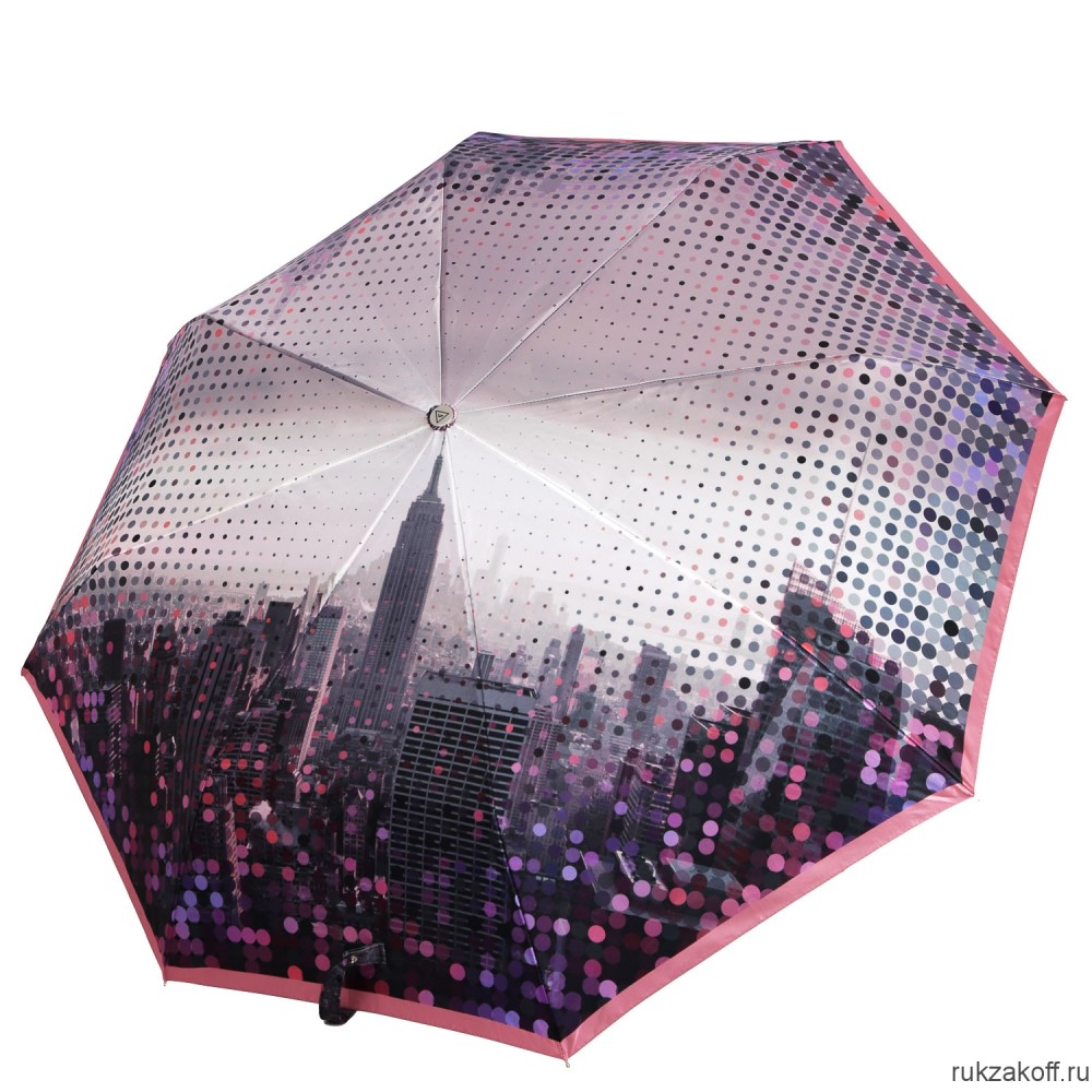 Женский зонт Fabretti UFLS0017-5 облегченный автомат, 3 сложения, сатин розовый