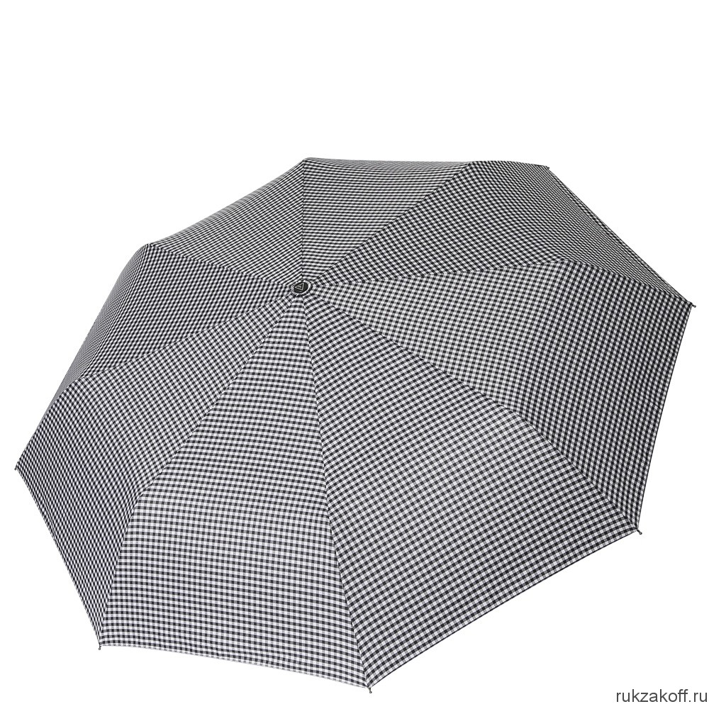 Женский зонт Fabretti FCH-13 облегченный, автомат, 3 сложения, клетка серый