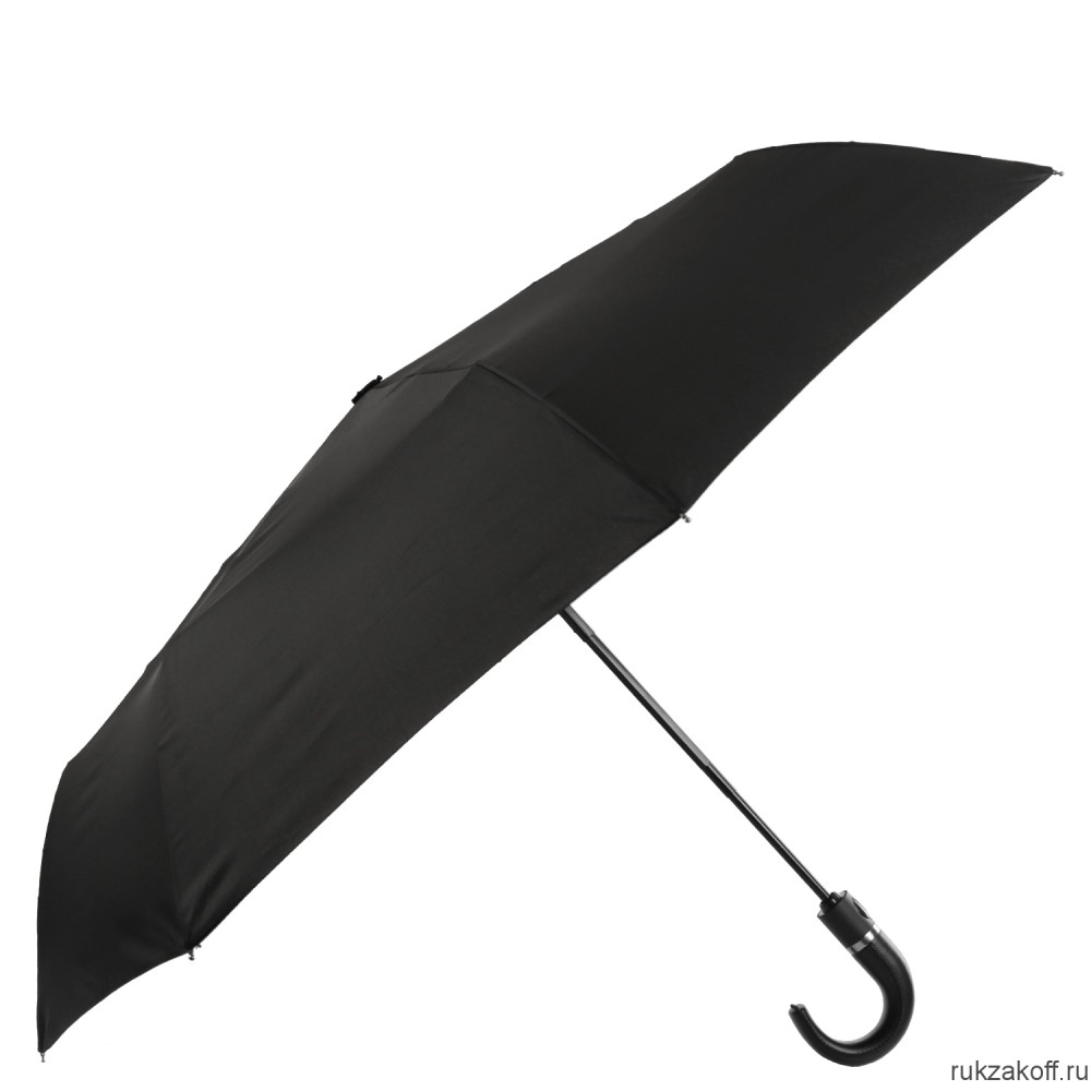 Мужской зонт Fabretti UGS1006-2 автомат, 3 сложения, ручка крюк черный