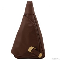 Однолямочный рюкзак Tuscany Leather HANOI Темно-коричневый