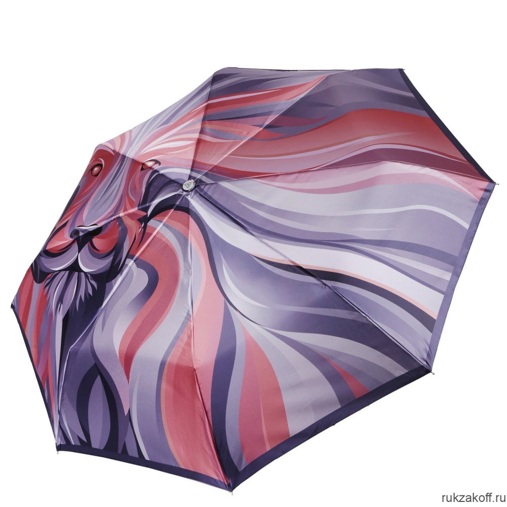 Женский зонт Fabretti UFLS0024-3 облегченный автомат, 3 сложения, сатин серый