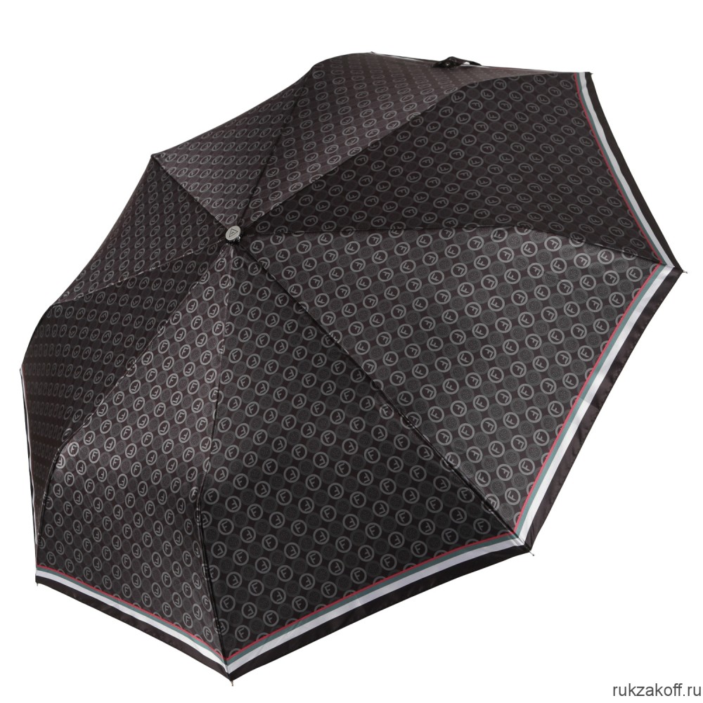 Женский зонт Fabretti UFLS20193-2 облегченный,  автомат, 3 сложения, сатин черный