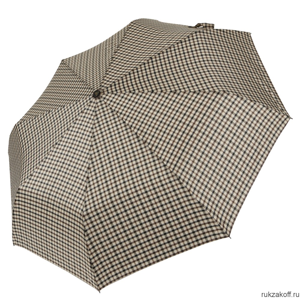 Женский зонт Fabretti UFQ0001-13 автомат, 3 сложения, клетка бежевый