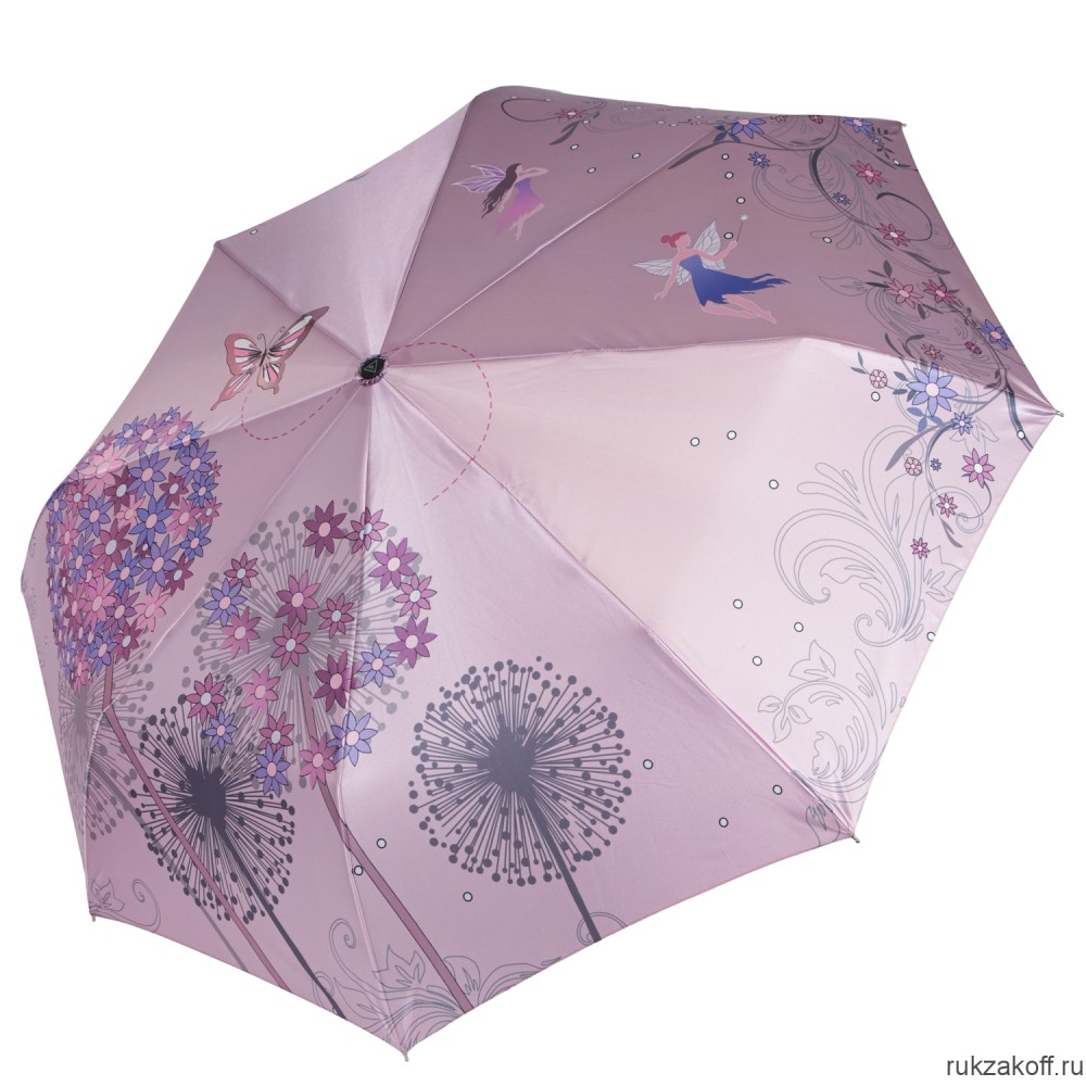 Женский зонт Fabretti UFS0025-5 автомат, 3 сложения, сатин розовый