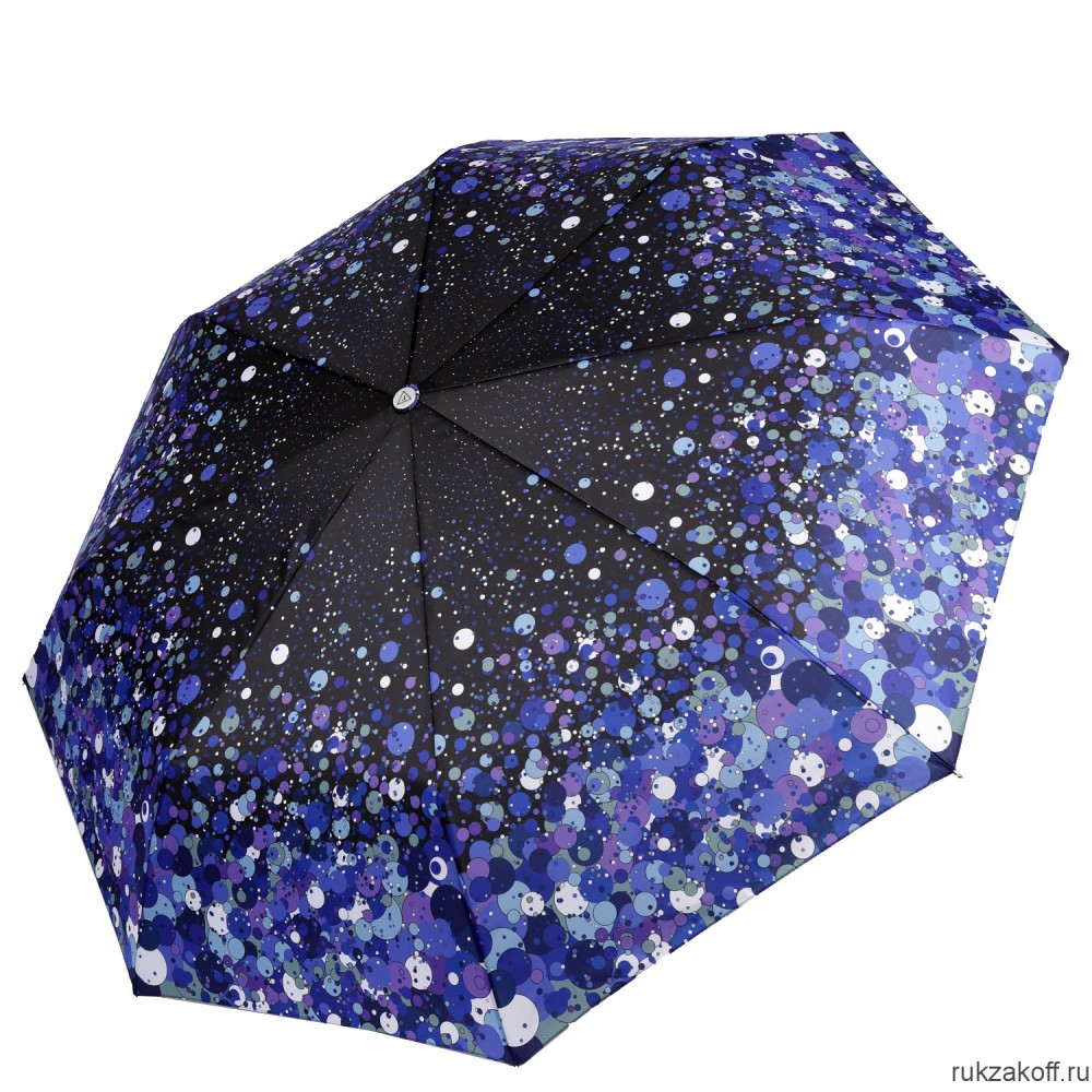 Женский зонт Fabretti UFLR0003-8 облегченный автомат, 3 сложения, эпонж синий