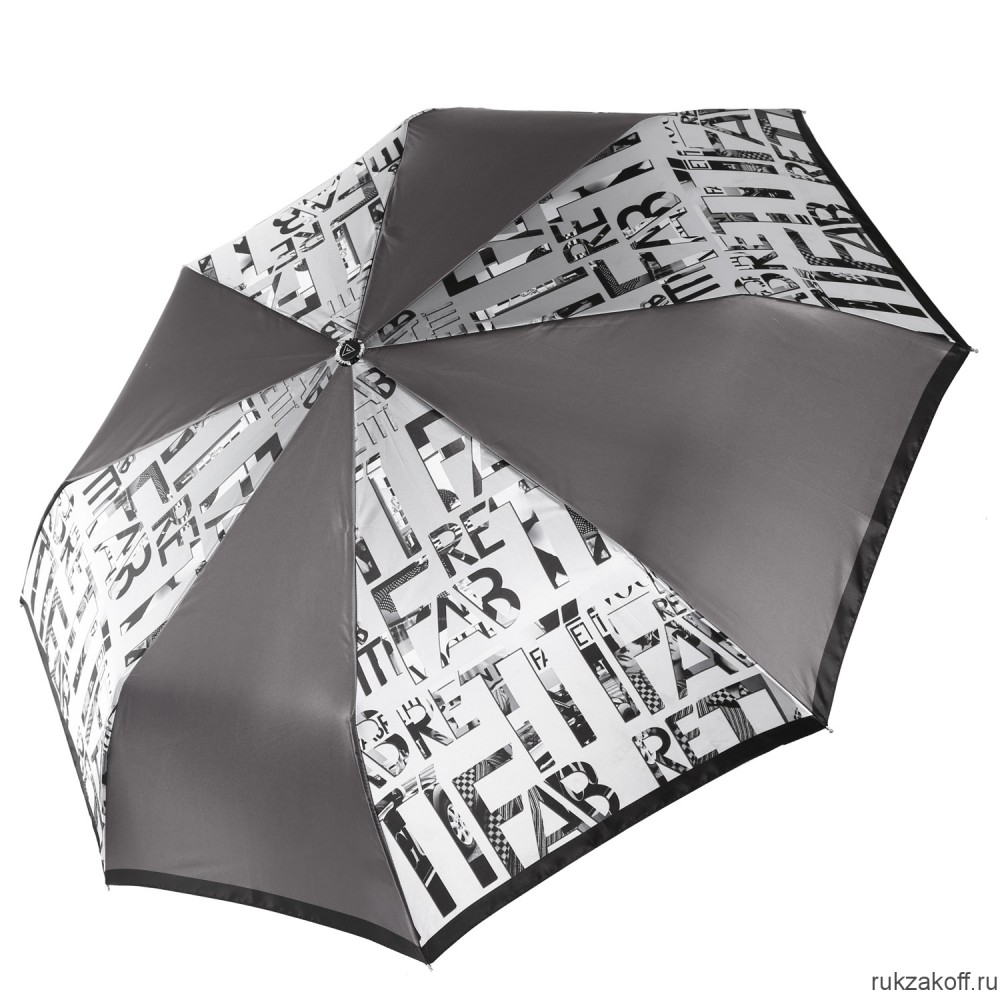 Женский зонт Fabretti UFS0004-2 автомат, 3 сложения, сатин черный