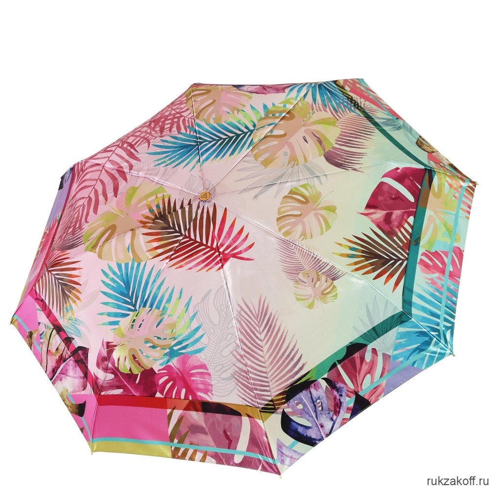 Женский зонт Fabretti L-20204-5 облегченный суперавтомат, 3 сложения,сатин розовый